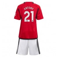 Manchester United Antony #21 Hjemmedraktsett Barn 2023-24 Kortermet (+ Korte bukser)
